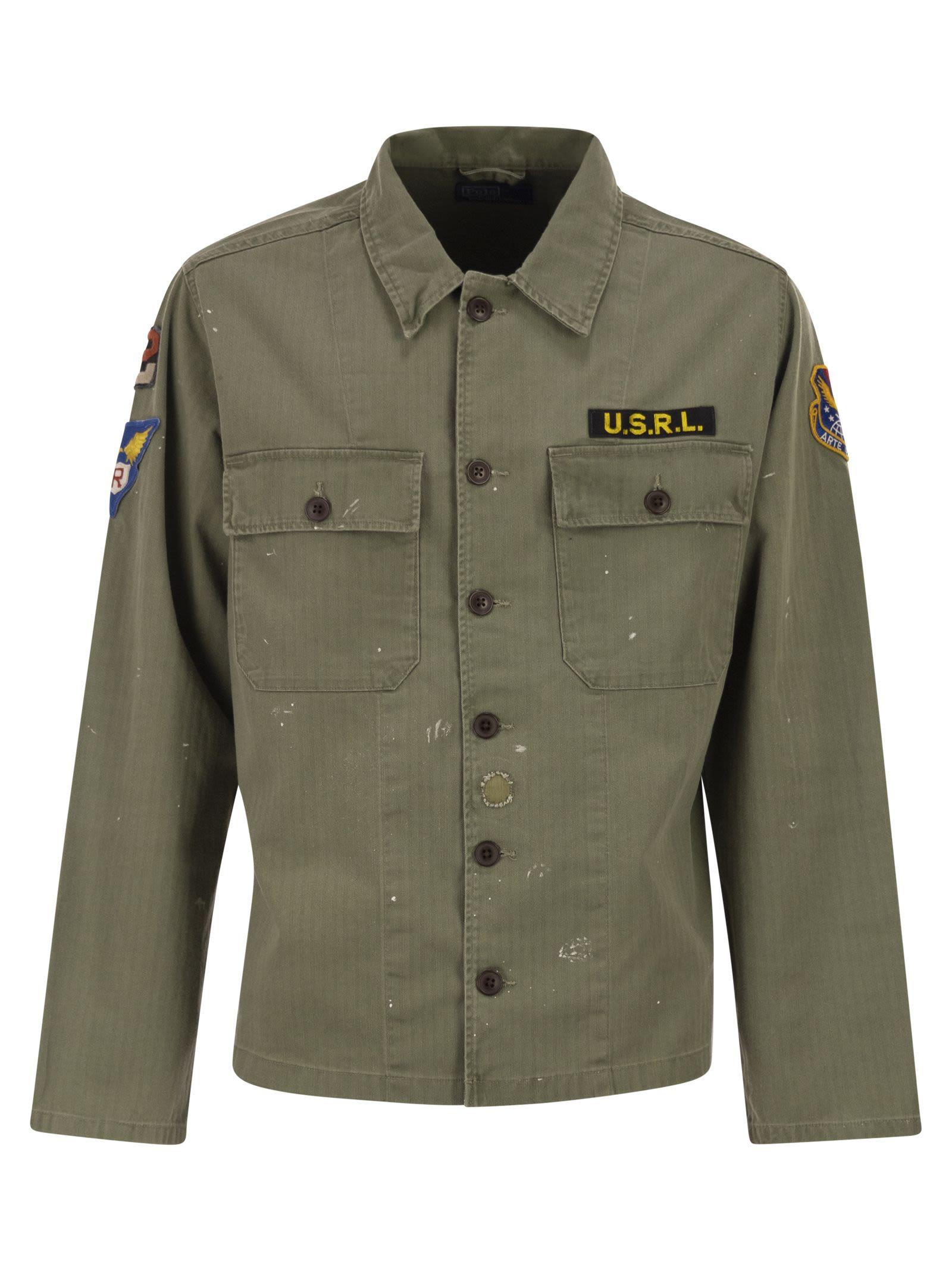 Polo Ralph Lauren Military Jacket With Patches in Green for Men Lyst