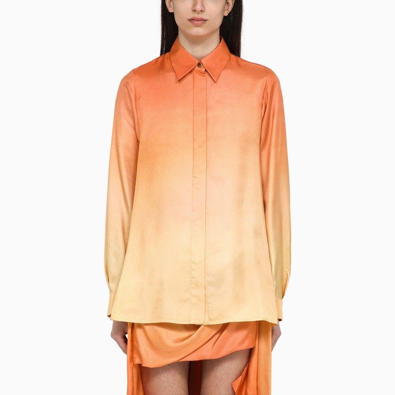 Tシャツ・カットソー Zimmermann Two-tone silk Tranquillity shirt Zimmermann Two-Tone Silk Tranquillity Shirt in Orange | Lyst