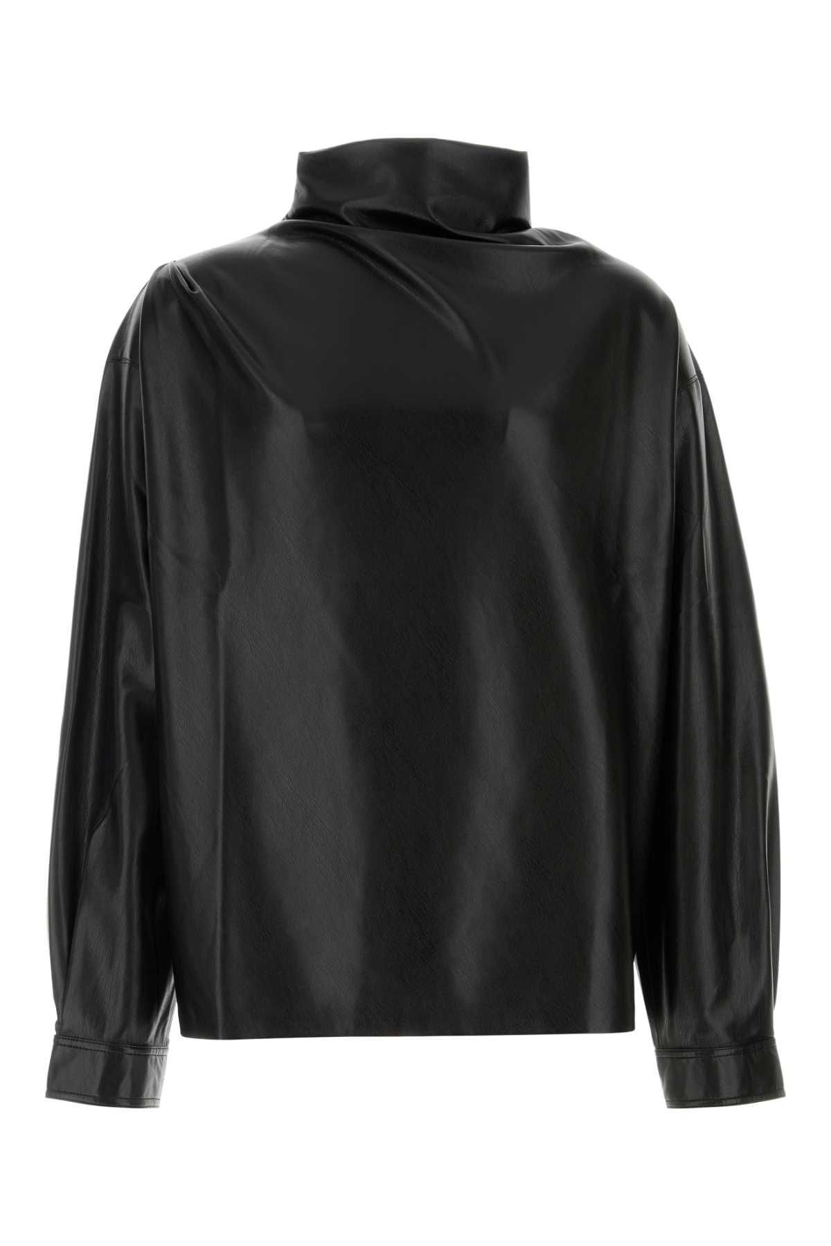 Tシャツ・カットソー NANUSHKA Black Synthetic Leather Mikael Top Nanushka Synthetic Leather Mikael Top in Black | Lyst