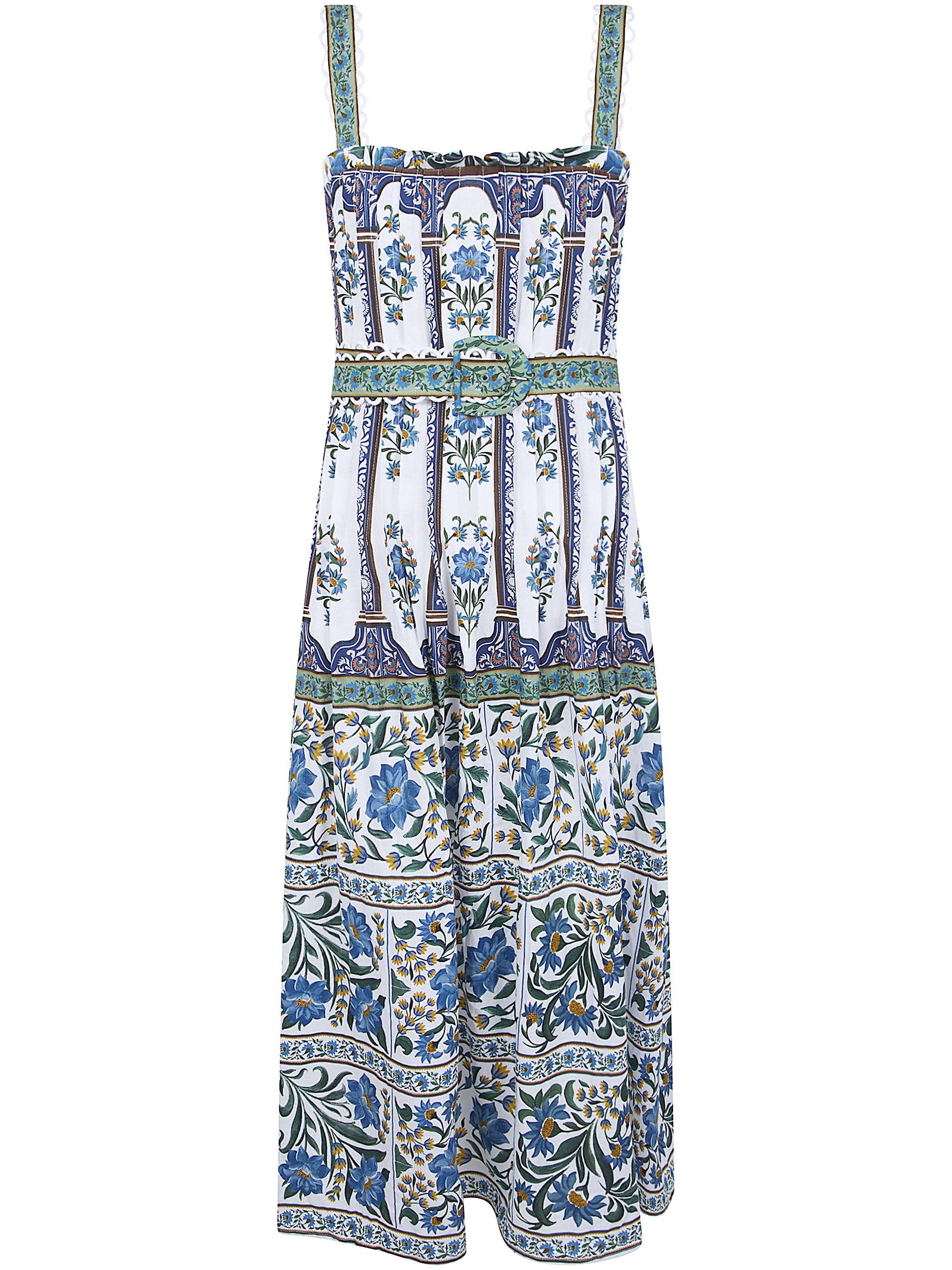 chinese dress ladies Off-White Graphic Fishes Euroflax Premium Linen Maxi Dress  FARM Rio