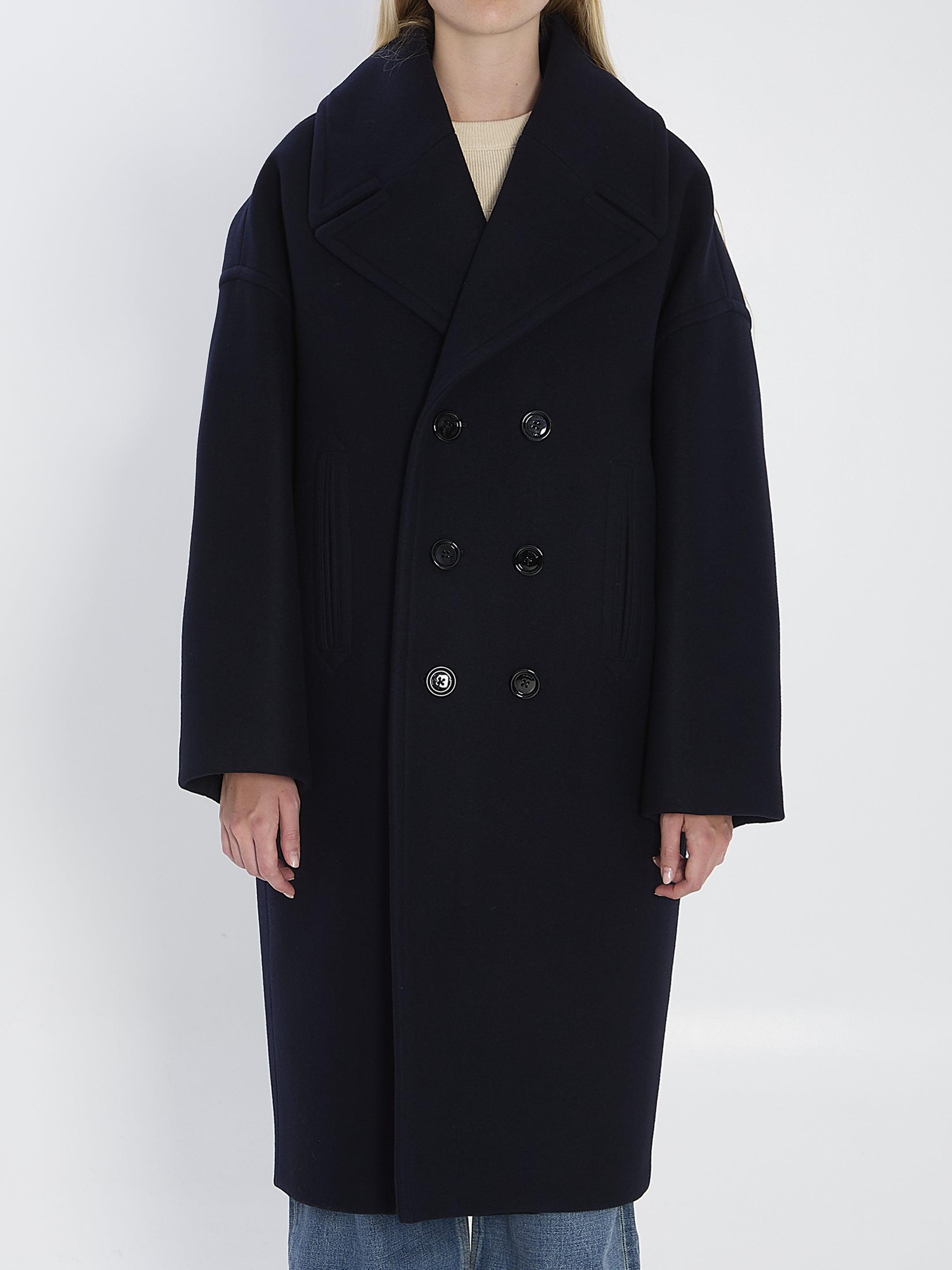 ★CÉLINE★ネイビー ウールピーコート CELINE - CELINE セリーヌ ピーコート XS 紺 【古着】【中古】【送料