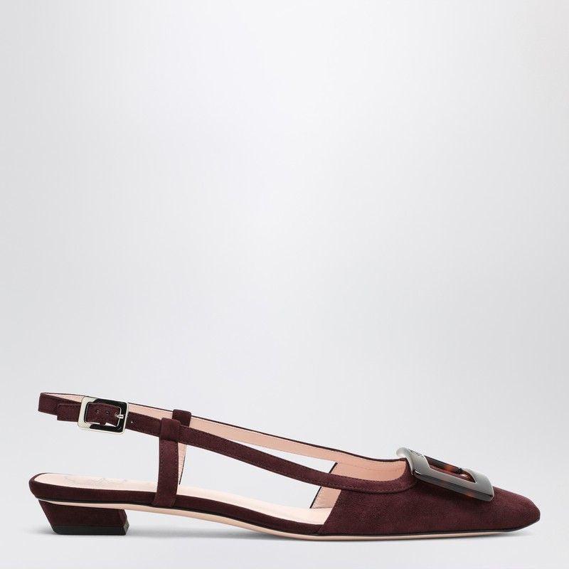 フラットシューズ ROGER VIVIER BELLE VIVIER BORDEAUX SUEDE SLINGBACK FLATS Belle Vivier: women's fancy pumps and ballerina flats