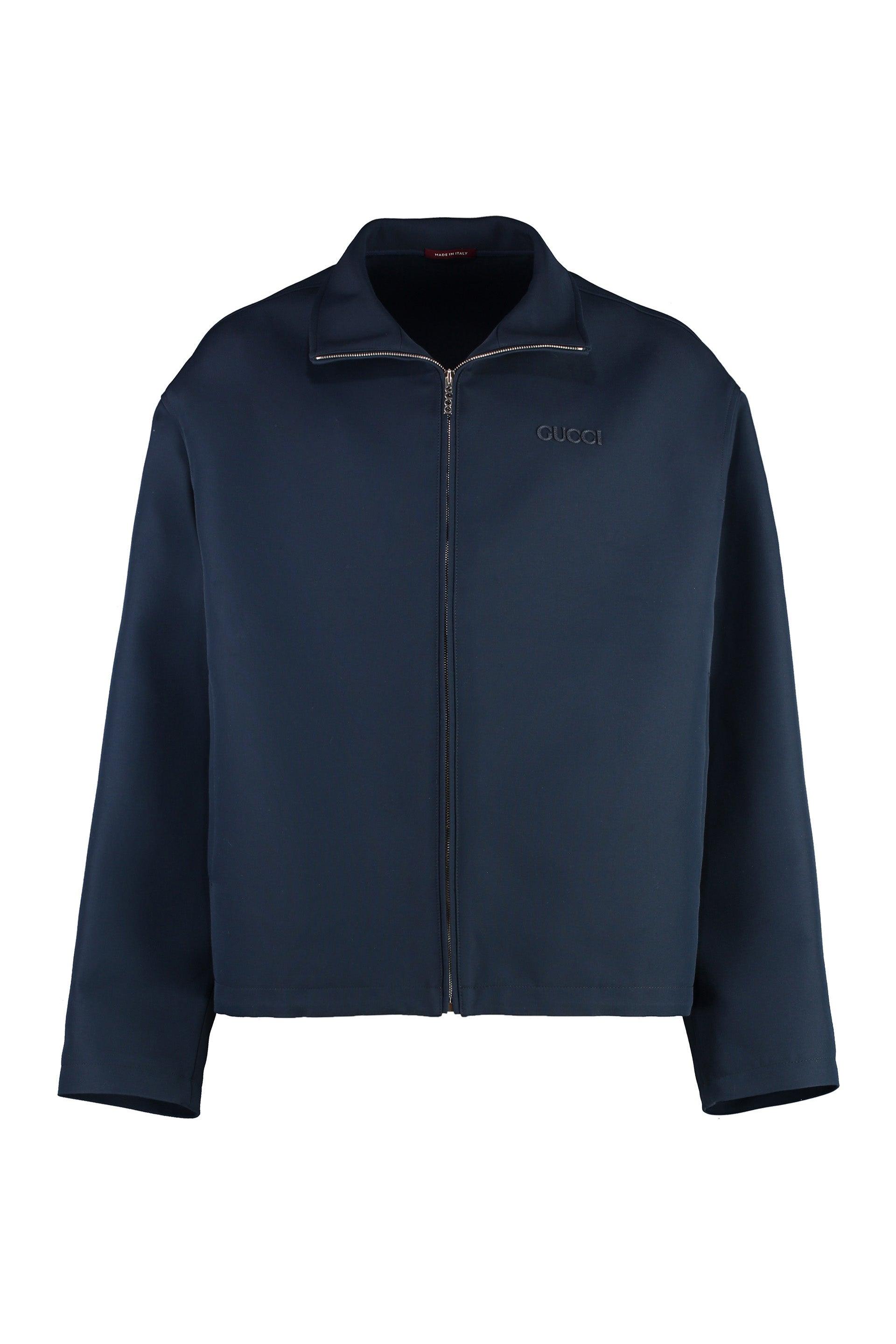 Gucci Wool Blend Jacket With Adjustable Hem For in Blue for Men Lyst