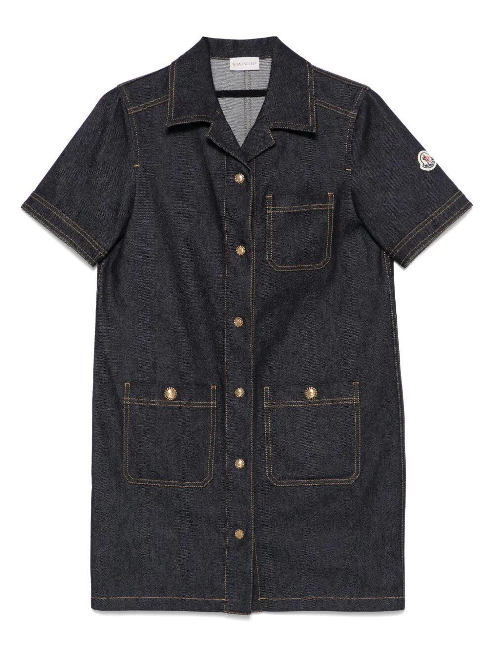Moncler シャツドレス Denim Mini Shirt Dress 関税込 Denim Blue Denim Mini Shirt Dress - Dresses for Women