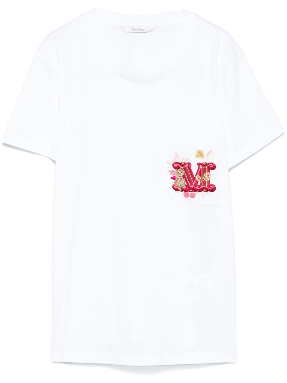 【Max Mara】 LOGO COTTON T-SHIRT Max Mara Logo Cotton T-Shirt in White | Lyst