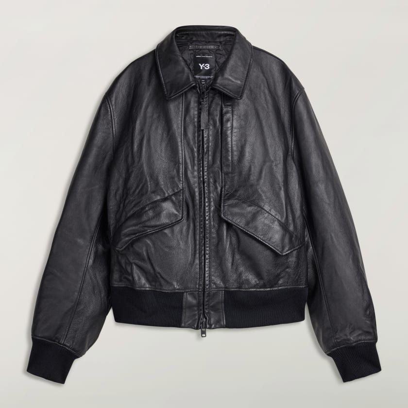 Y-3 Leather Jacket in Black for Men | Lyst