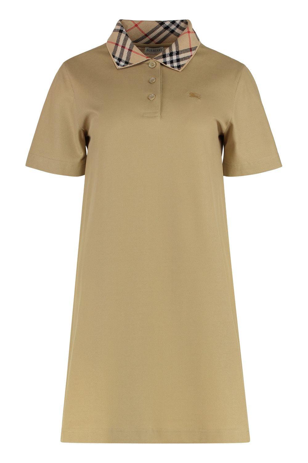 Burberry Cotton Mini-Dress in Natural | Lyst
