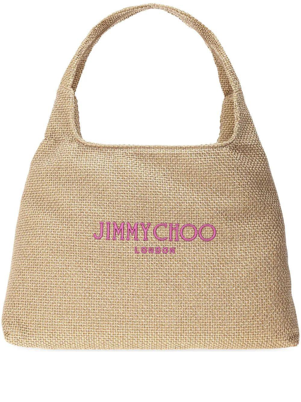 【Jimmy Choo】BEACH DMND HOBO/S◆0000096023TYJ Jimmy Choo Beach Dmnd Hobo/S in Natural | Lyst