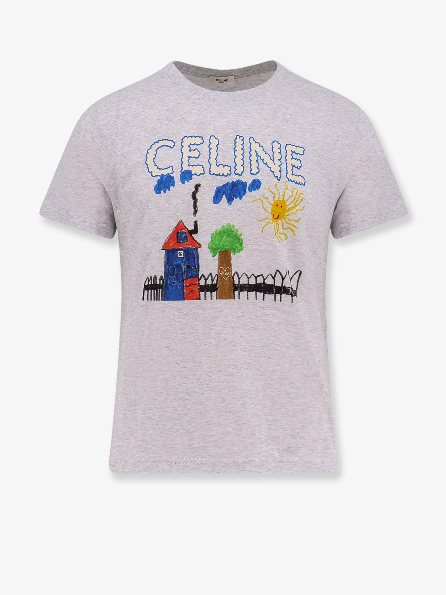 【関税&送料込】Celine Cotton T-Shirt With Multicolor Print Celine-Loose-Cotton-T-Shirt-