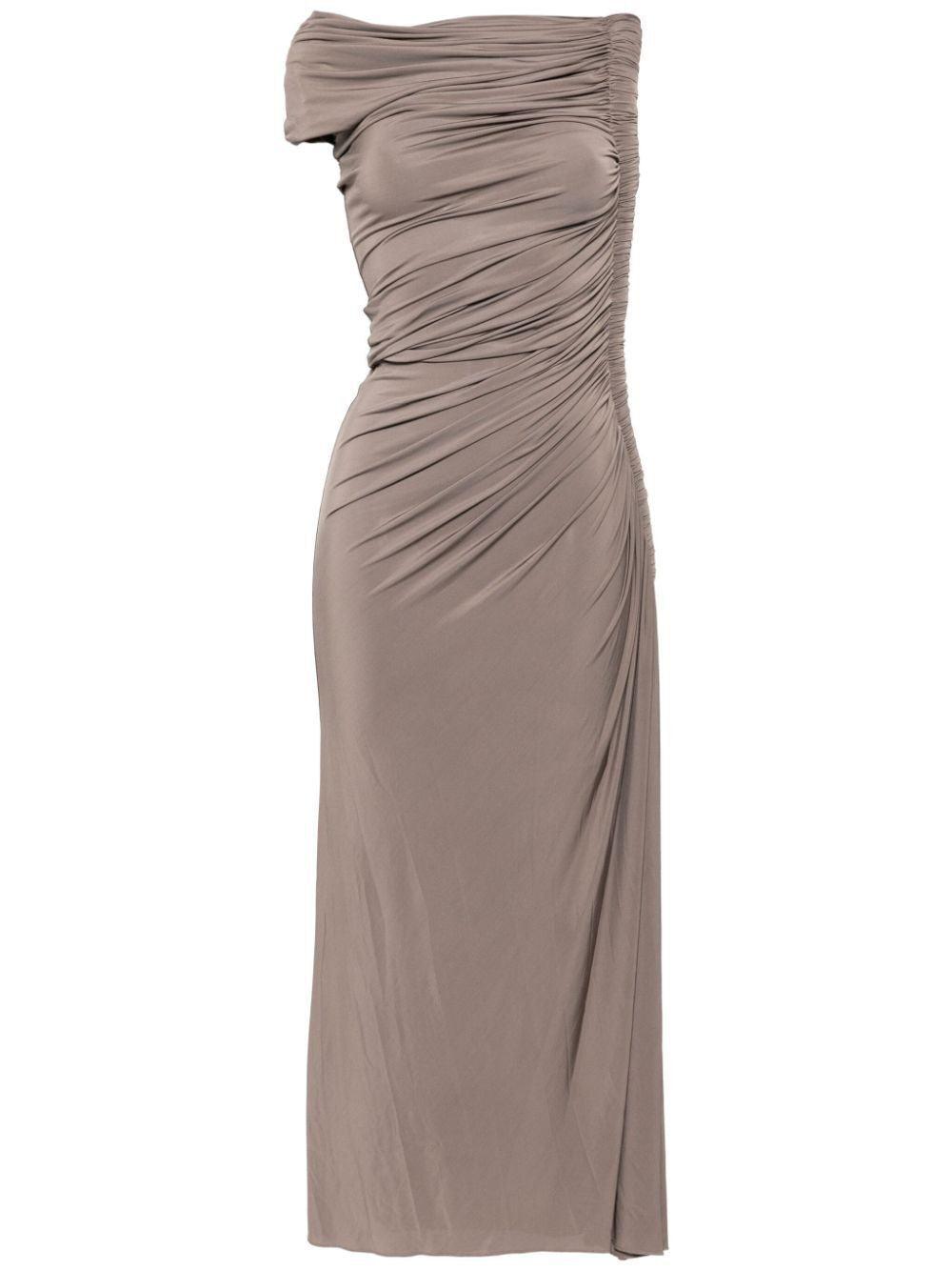 ワンピース Alaia Draped midi dress Brown Alaïa Draped midi dress Brown - Women | VIETTI Online Store