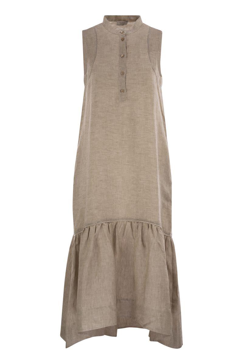 Peserico Linen Voile Long Dress in Natural | Lyst