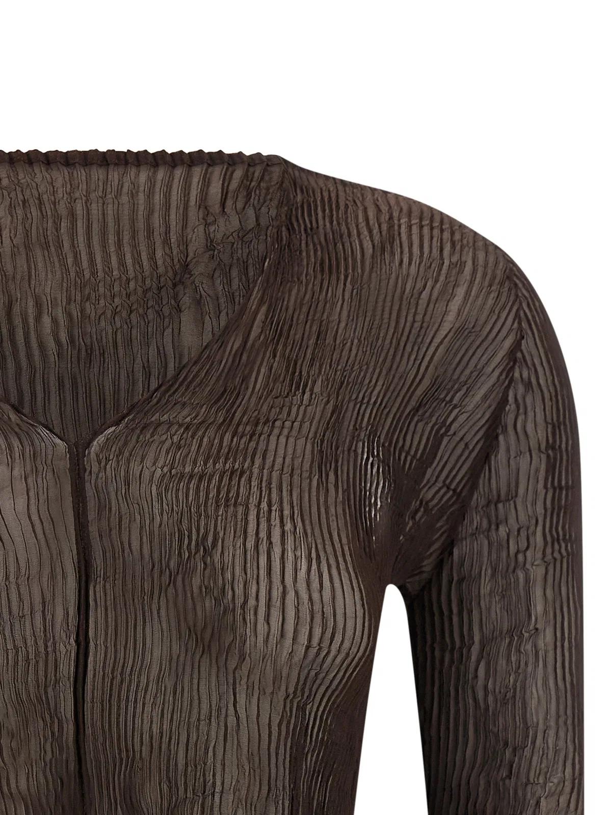 Issey Miyake 'Chiffon Twist 1' Top in Brown | Lyst