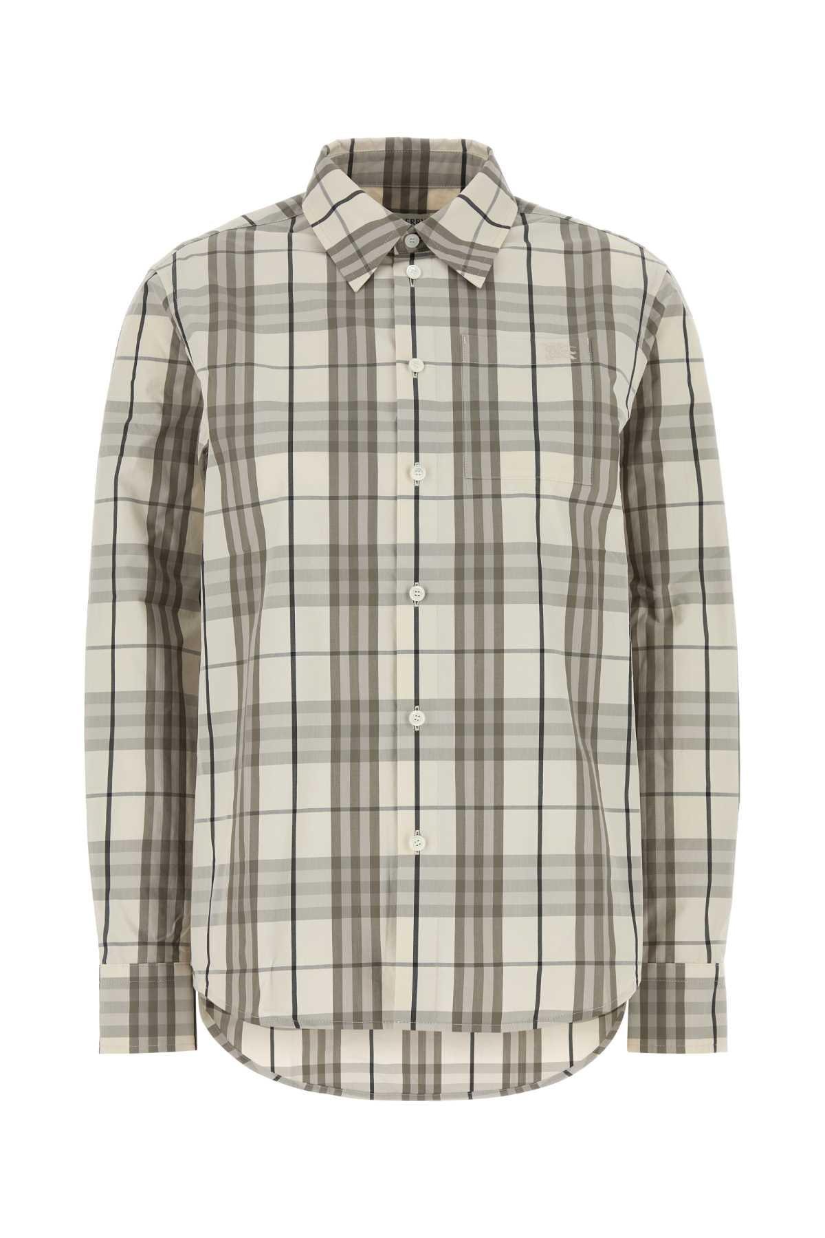 Burberry Embroidered Poplin Shirt in White | Lyst