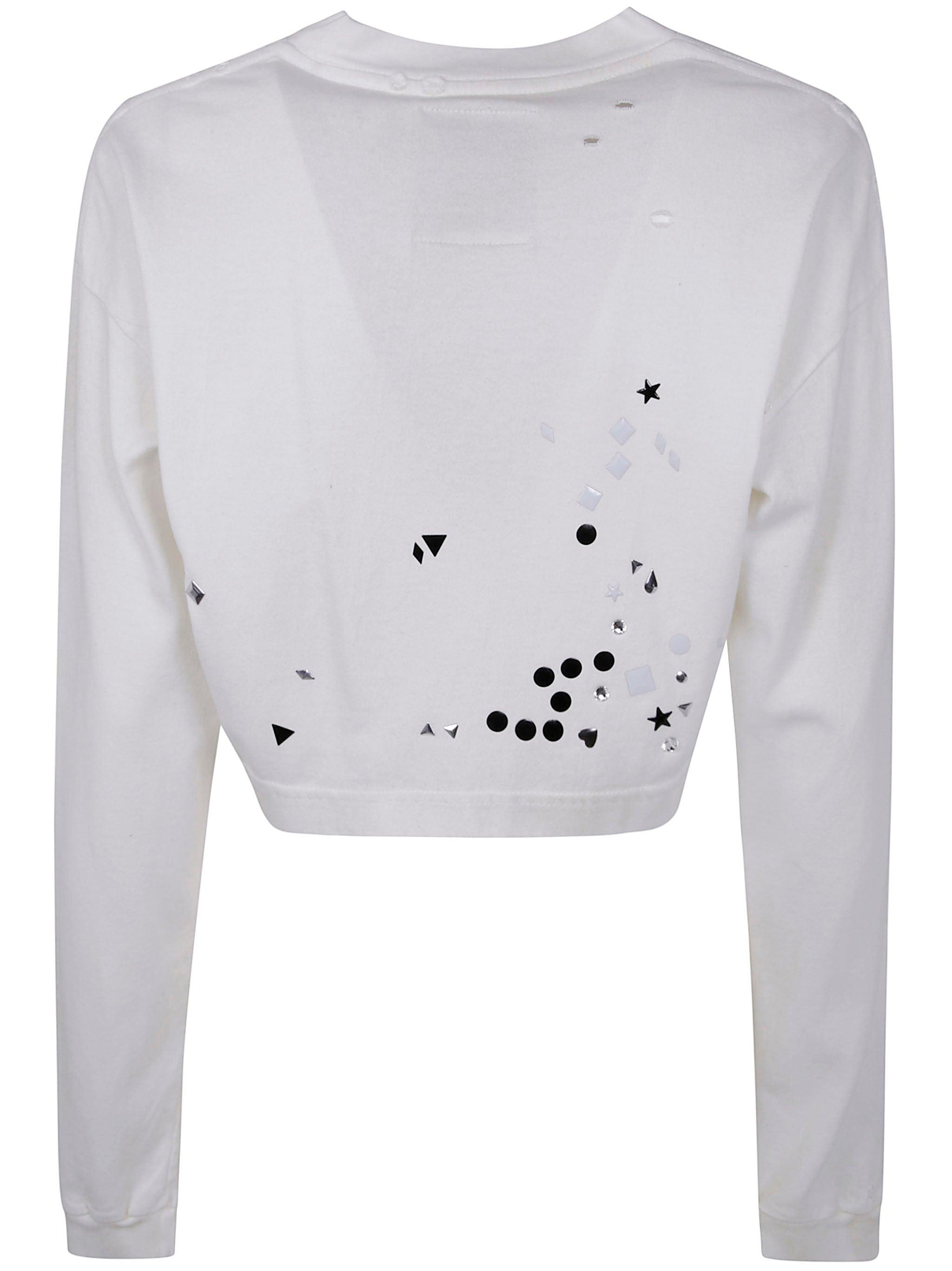 Maison Mihara Yasuhiro Embellished Distressed Long Sleeves Mini 