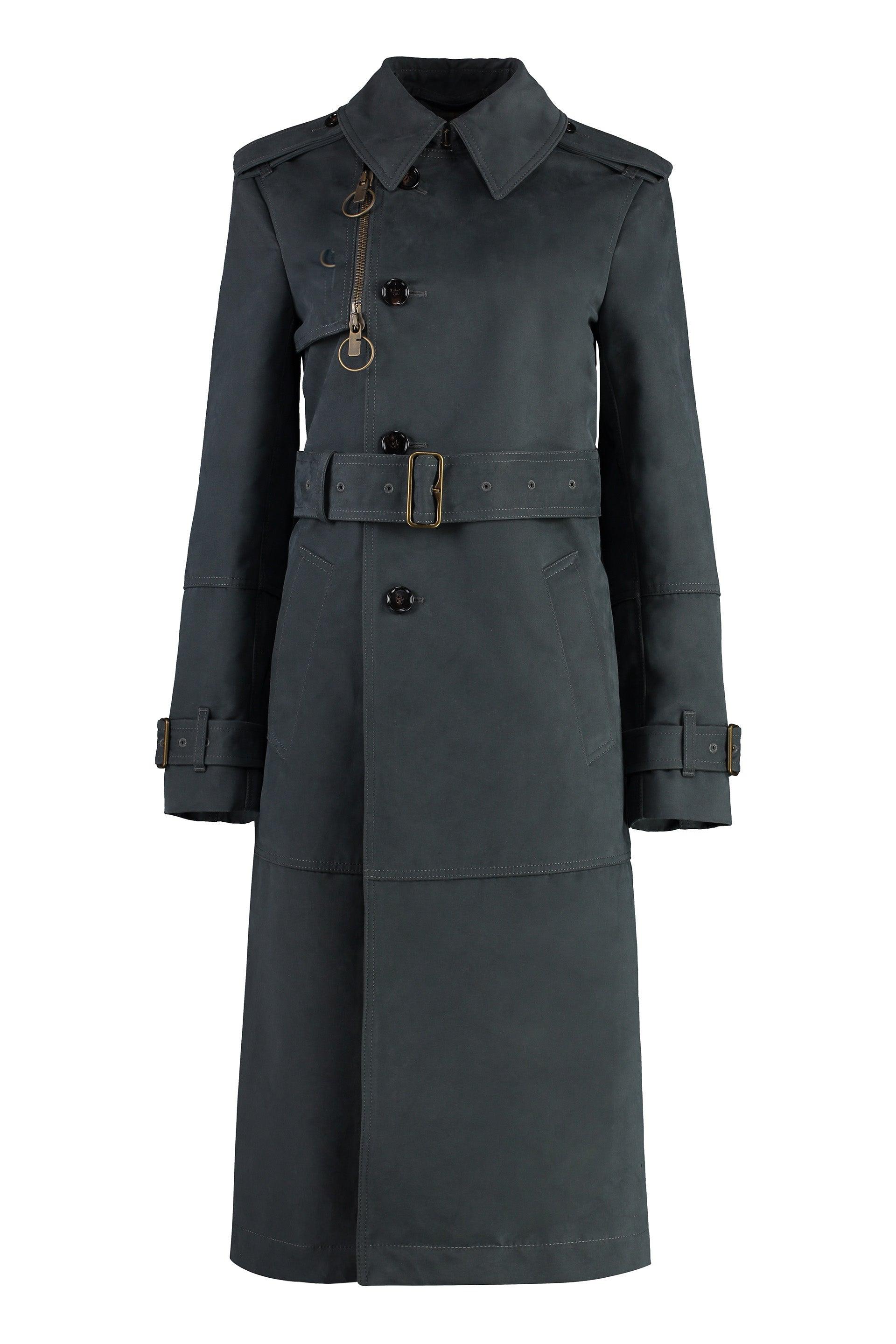 【関税&送料込】Burberry Long Ash-Coloured Cotton And Nylon Burberry Long Ash Coloured Cotton And Nylon Trench Coat In