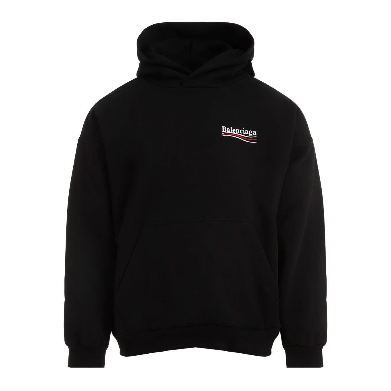 パーカー・フーディ Balenciaga Medium Fit Black Cotton Hoodie Balenciaga Medium Fit Cotton Pullover Hoodie in Black for
