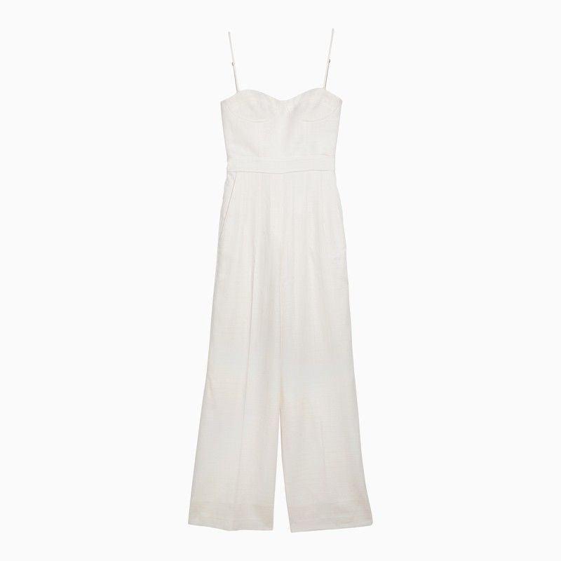 ワンピースその他 Margaux Lonnberg White wool-blend Lauren jumpsuit Margaux Lonnberg Wool-Blend Lauren Jumpsuit in White | Lyst
