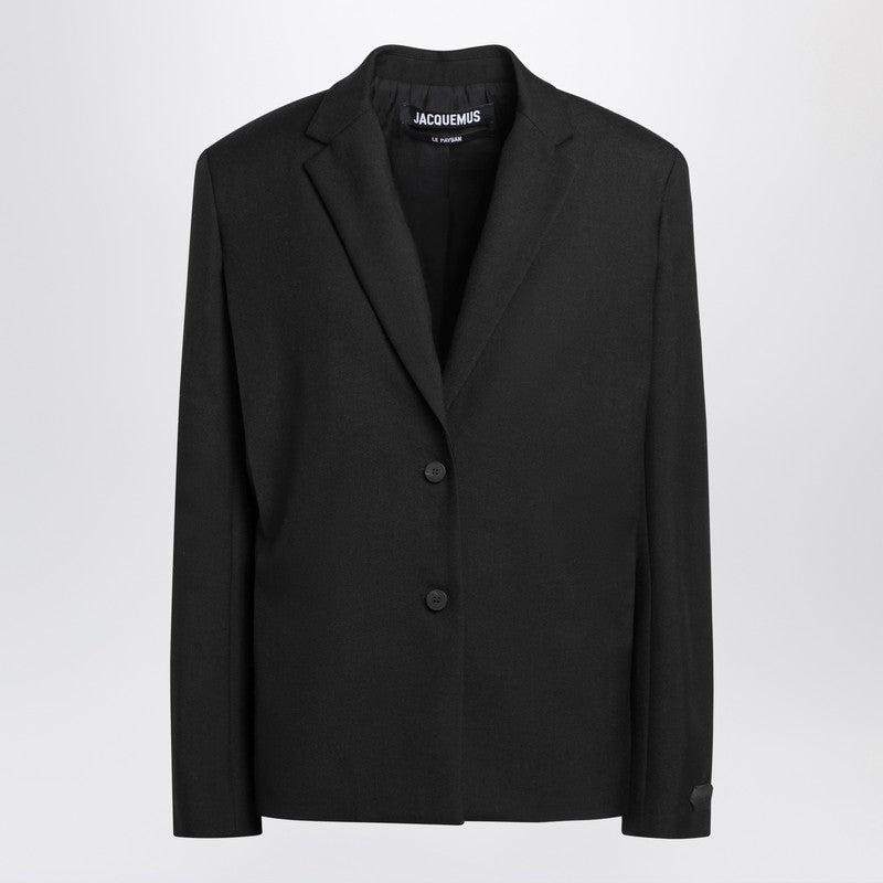 〓JACQUEMUS〓 BLACK HEMP×WOOL JACKET Jacquemus Wool Jacket | Men's | Vitkac