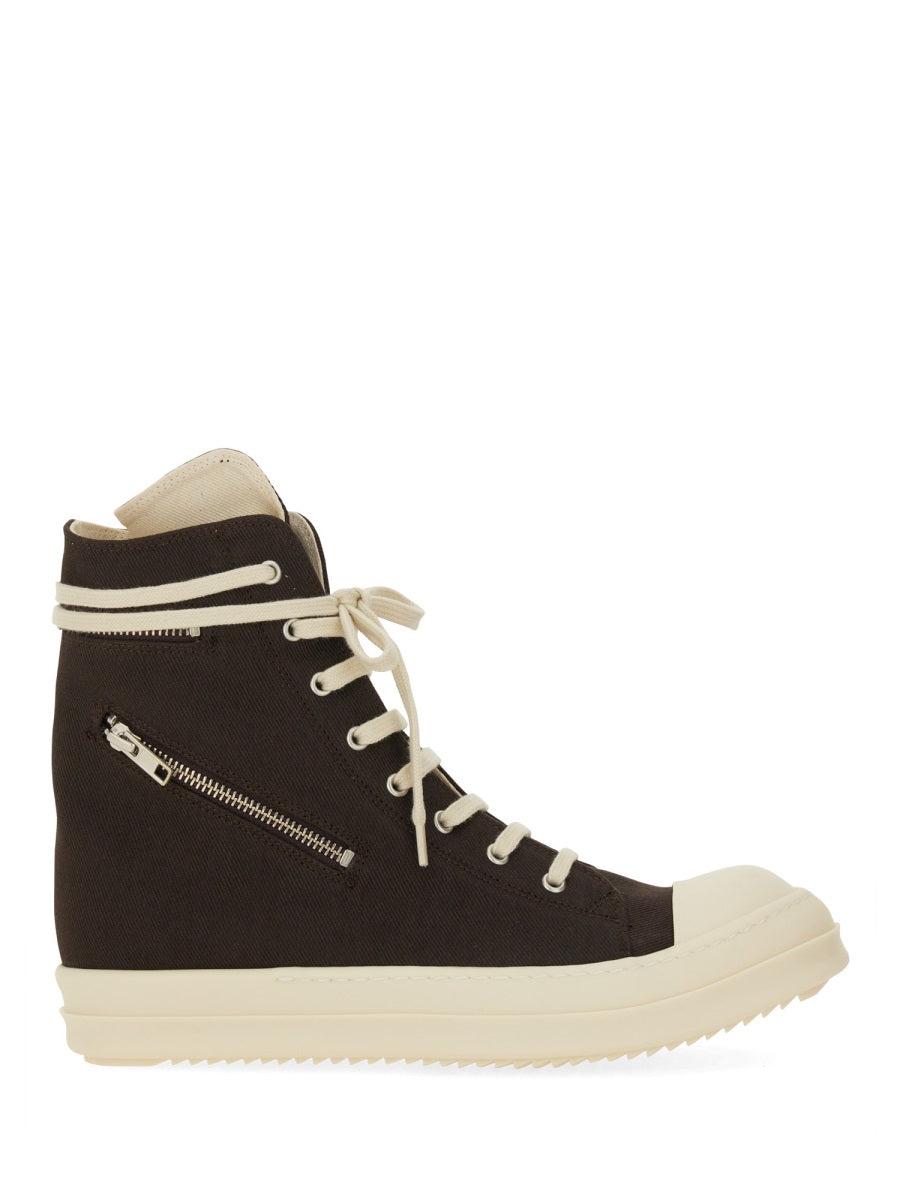 関税込【RICK OWENS】Sneaks high-top canvas sneakers Sneaks high-top canvas sneakers in black - Rick Owens