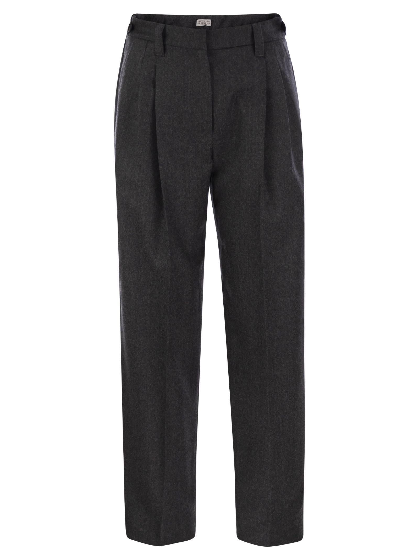 パンツ BRUNELLO CUCINELLI Baggy Sartorial wool trousers Sartorial Baggy trousers for Woman in Lead | Brunello Cucinelli