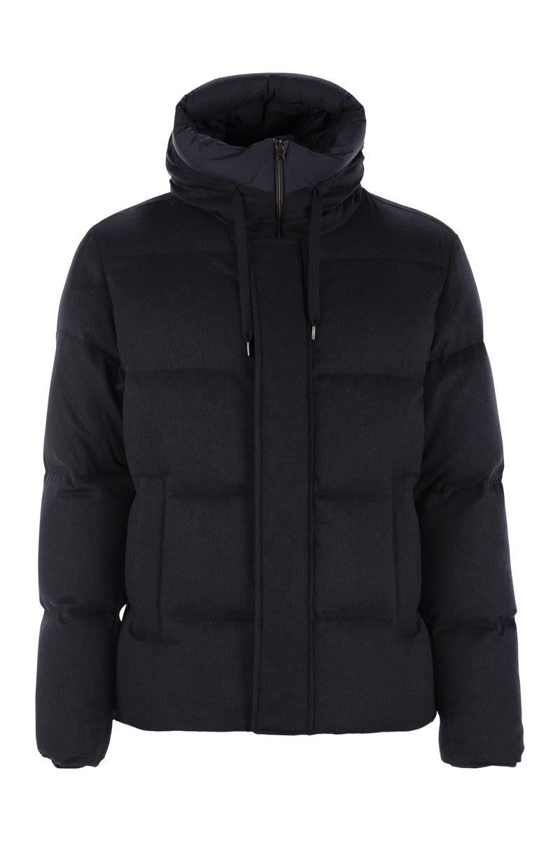 Herno Bomper Uin Cashmere And Silk Down Jacket in Blue for Men Lyst