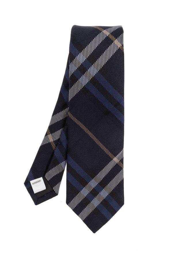 navy burberry tie
