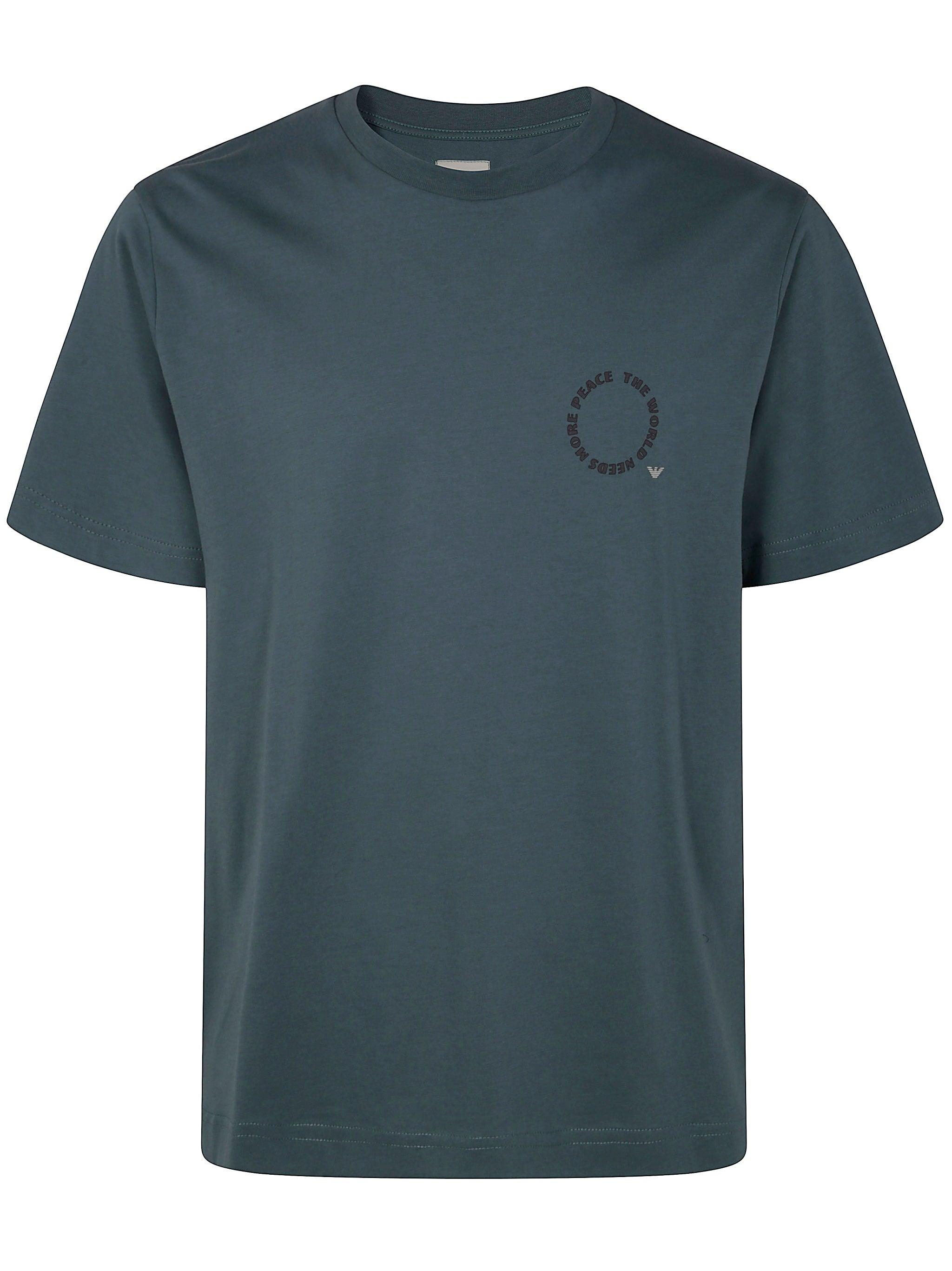 Tシャツ・カットソー Emporio Armani Petrol Blue Cotton T-Shirt Emporio Armani Petrol Cotton T-Shirt in Blue | Lyst