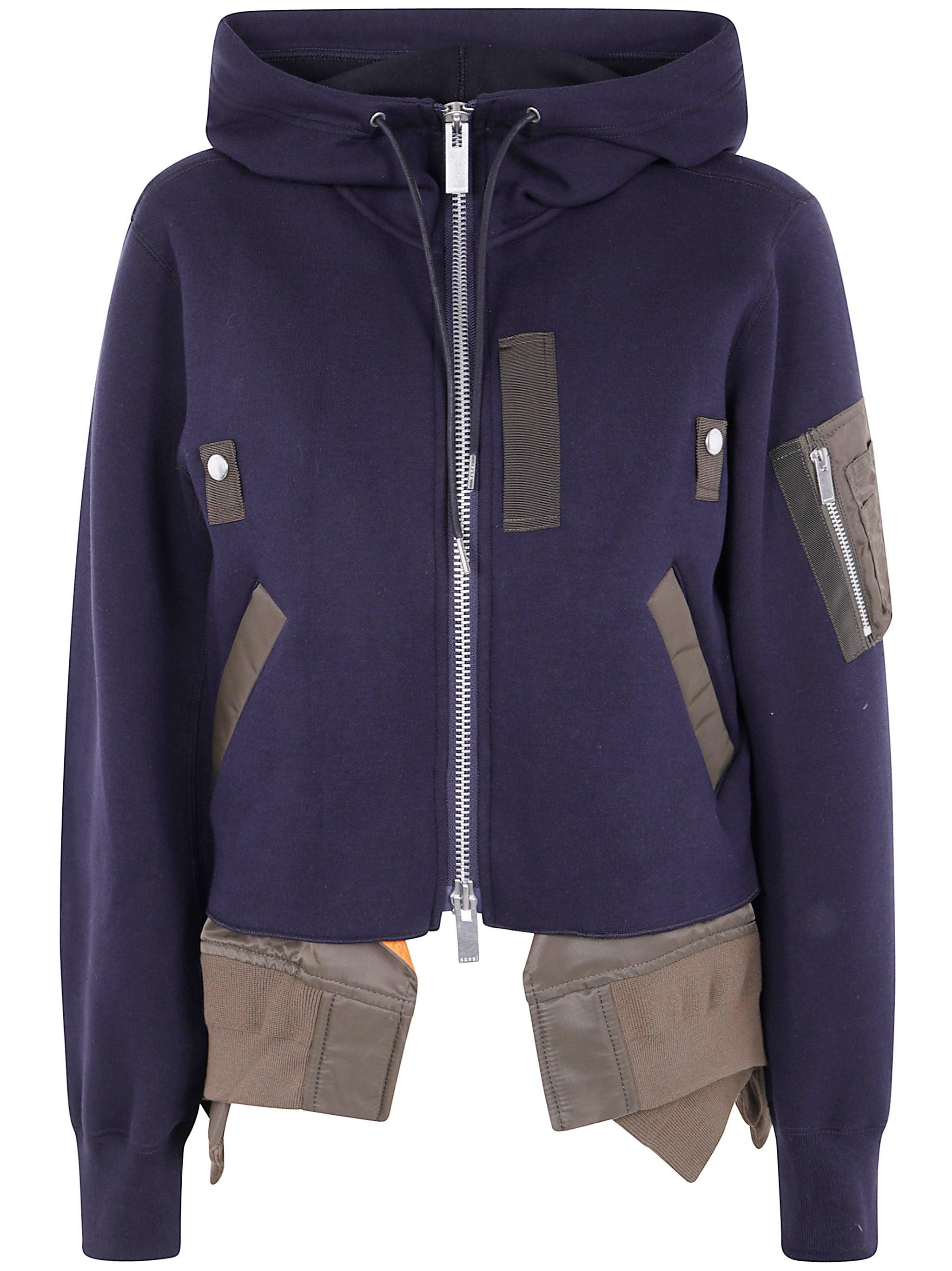 トップス Sacai women sweatshirt Sacai Hoodie Jacket Womens Size 4 Crop Black Sweatshirt