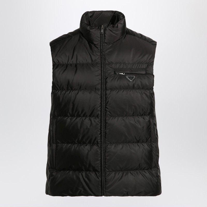Prada Padded Vest Re-Nylon in Black for Men | Lyst