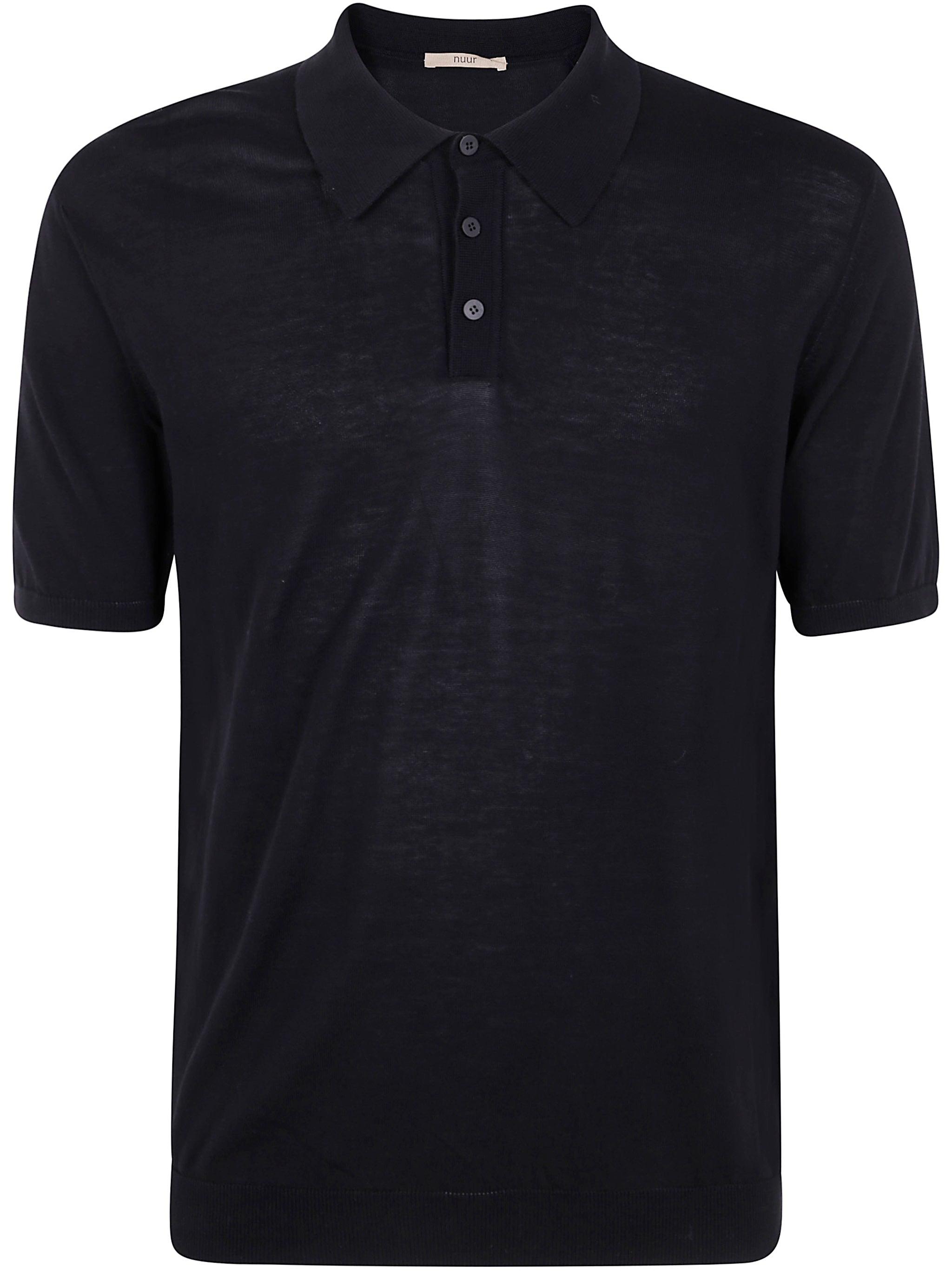 Tシャツ・カットソー NUUR SHORT SLEEVES MIX POLO (RT14024 RT1409 BLACK ECRU) nuur--Short-Sleeves-Polo-Shirt