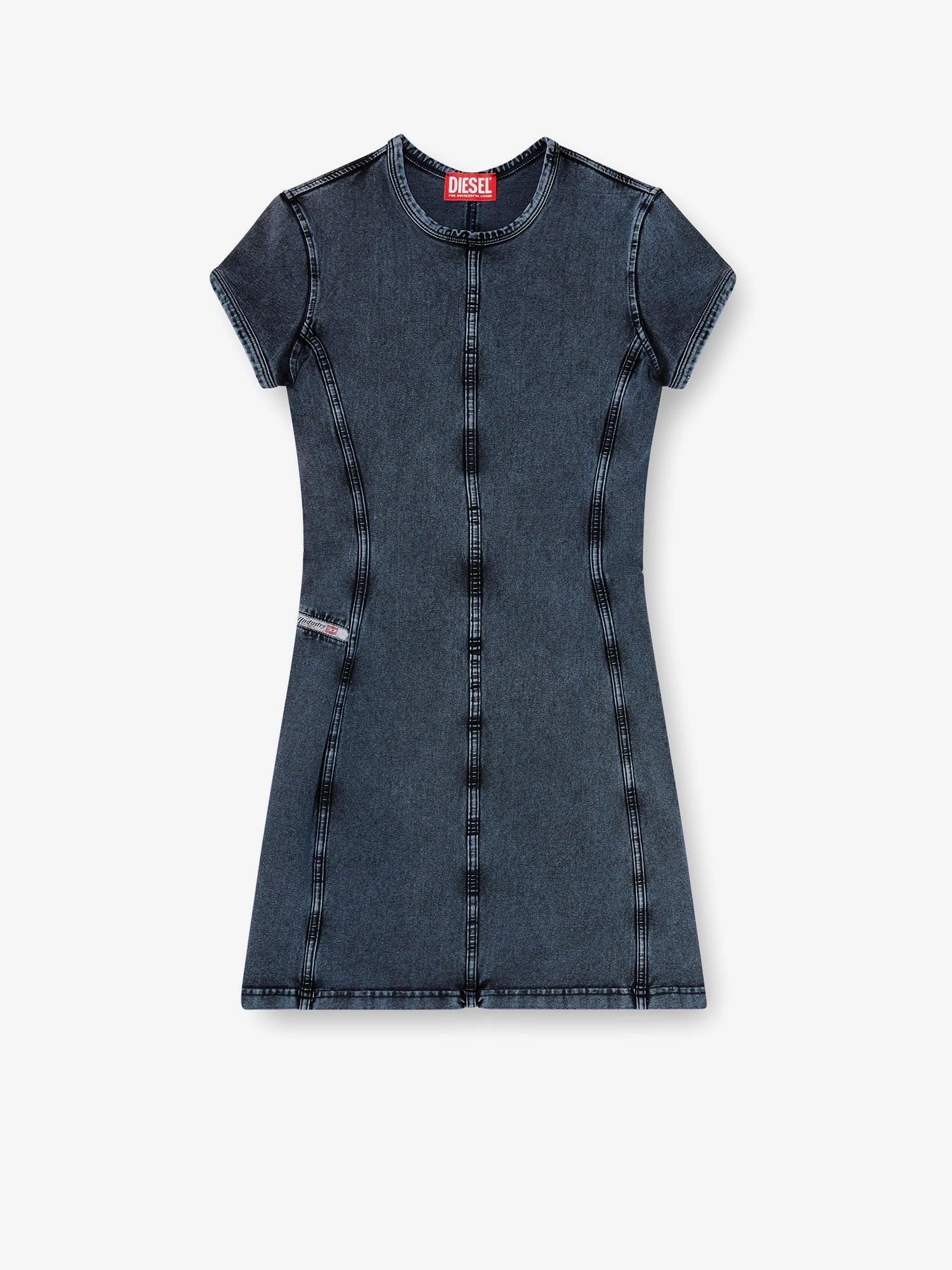 ワンピース Diesel D-Cupsleeves Stretch Cotton Short Dress DIESEL D-Cupsleeves Stretch Cotton Short Dress in Blue | Lyst