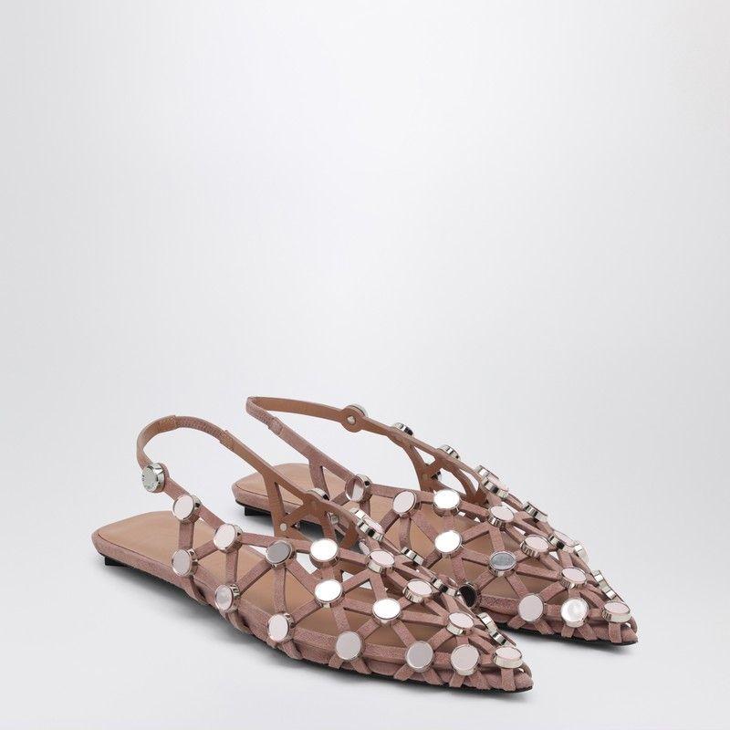 The Attico Grid Ballerina With Strappy Upper in Pink | Lyst