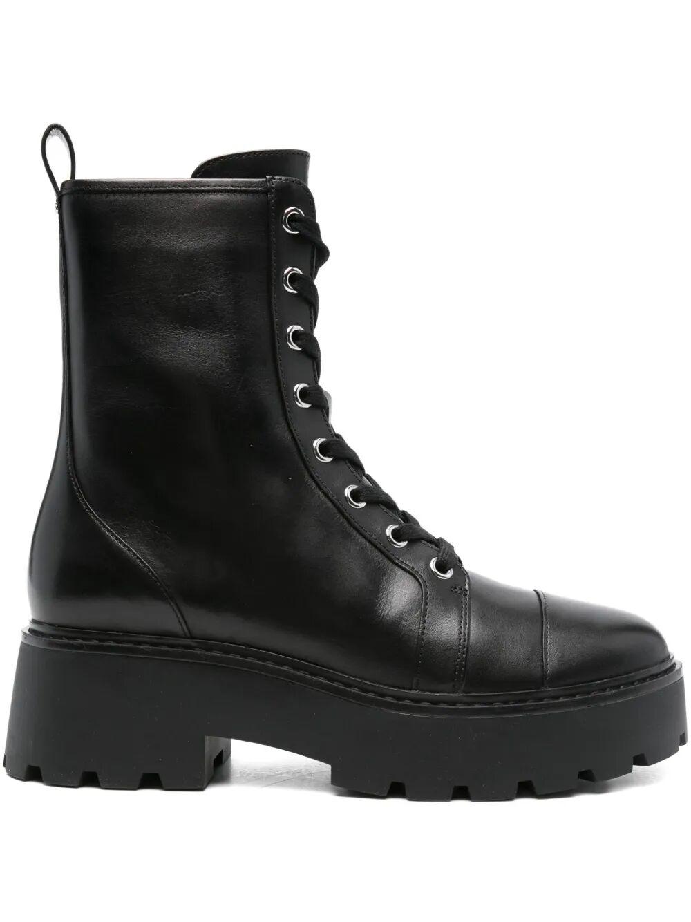 ショートブーツ・ブーティ Michael Kors Woman Flat ankle boots Black 40F3RGME5L 001 Michael Kors Outlet: Regan leather ankle boots - Black