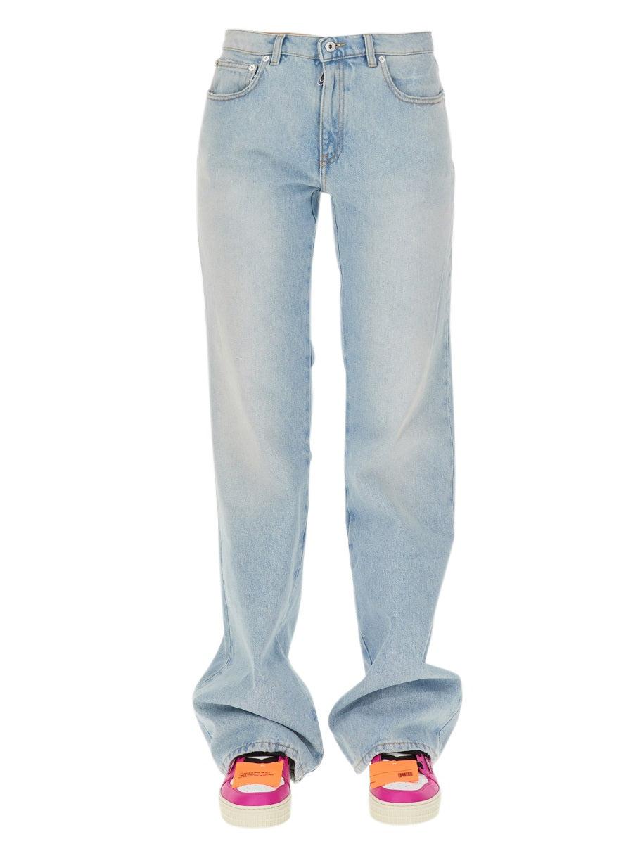 デニム・ジーパン OFF-WHITE BEACH BABY BAGGY JEANS IN COTTON DENIM Off-White c/o Virgil Abloh Beach Baby Baggy Jeans in Blue | Lyst