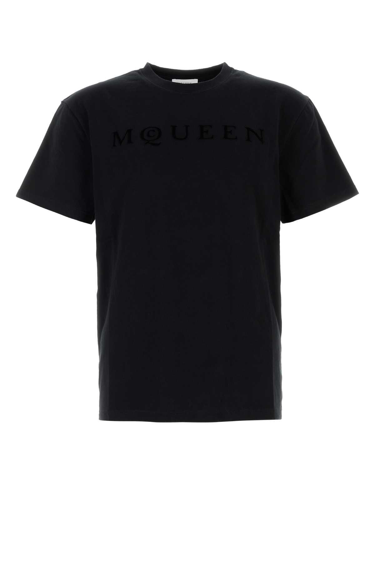 ALEXANDER MQUEEN メンズ　ロンT Alexander McQueen Black Logo Print Long Sleeve T-Shirt