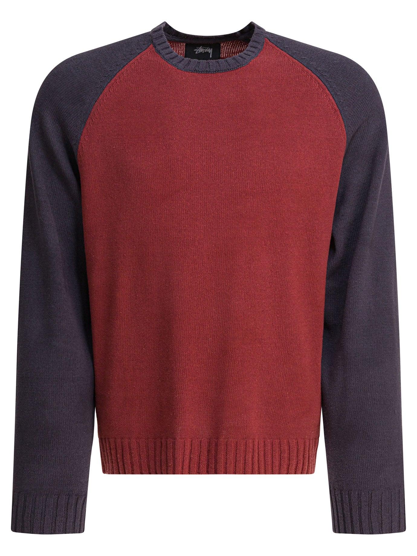 Stussy Colorblocked Raglan Crew in Red for Men | Lyst