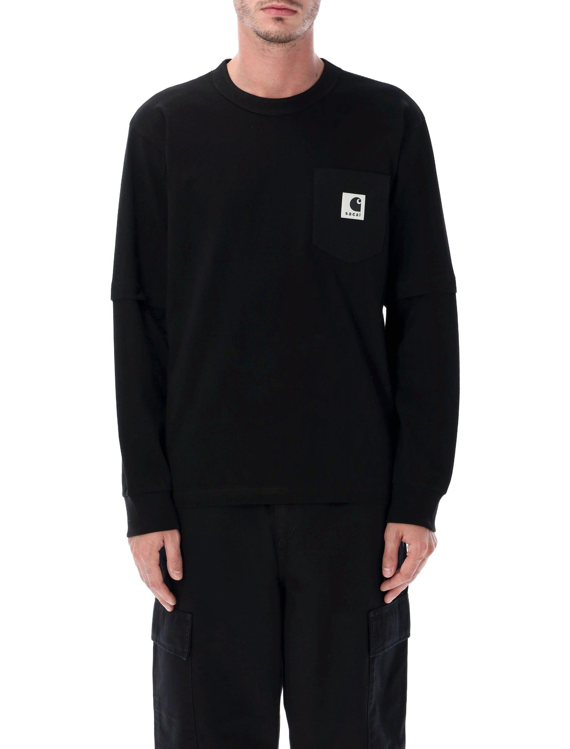 SACAI X CARHARTT WIP Cotton Jersey Long-Sleeve T-Shirt in Black