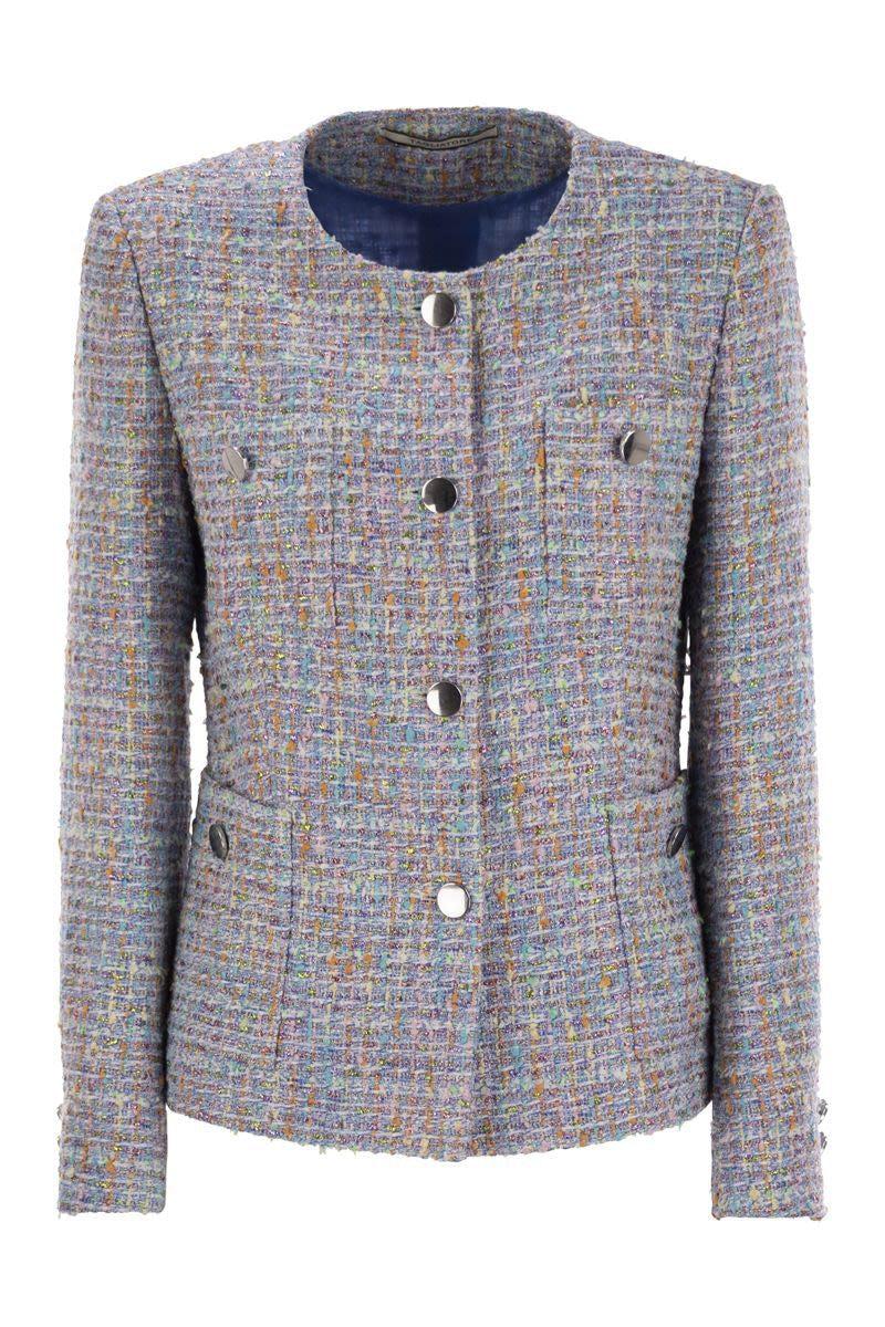 ジャケット・アウター TAGLIATORE JAKET Tagliatore Crew-Neck Jacket With Front Pockets in Blue | Lyst