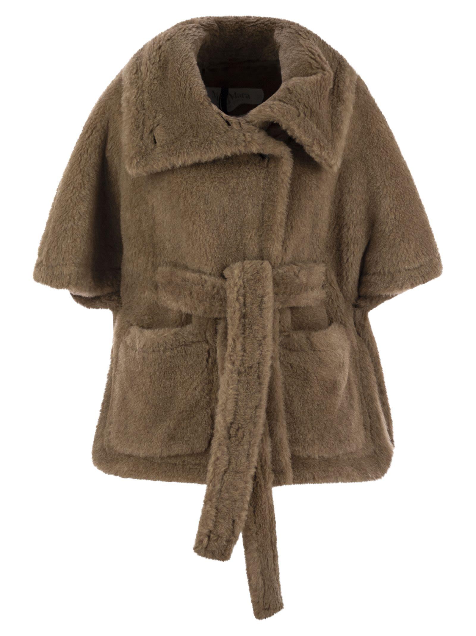 コート Max Mara AMATO - Teddy fabric hood with belt Max Mara Amato Teddy Fabric Hood With Belt in Brown | Lyst
