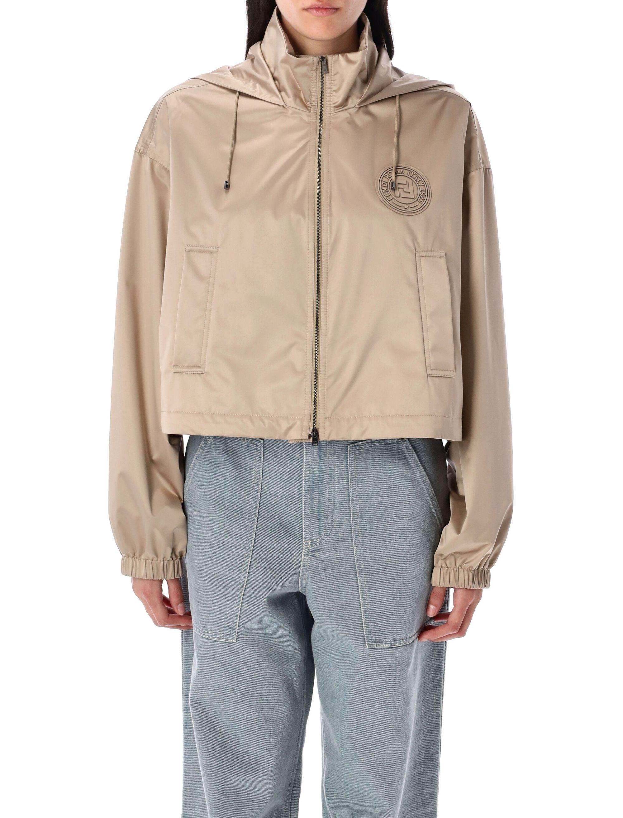 Fendi Cropped Windbreaker in Blue | Lyst