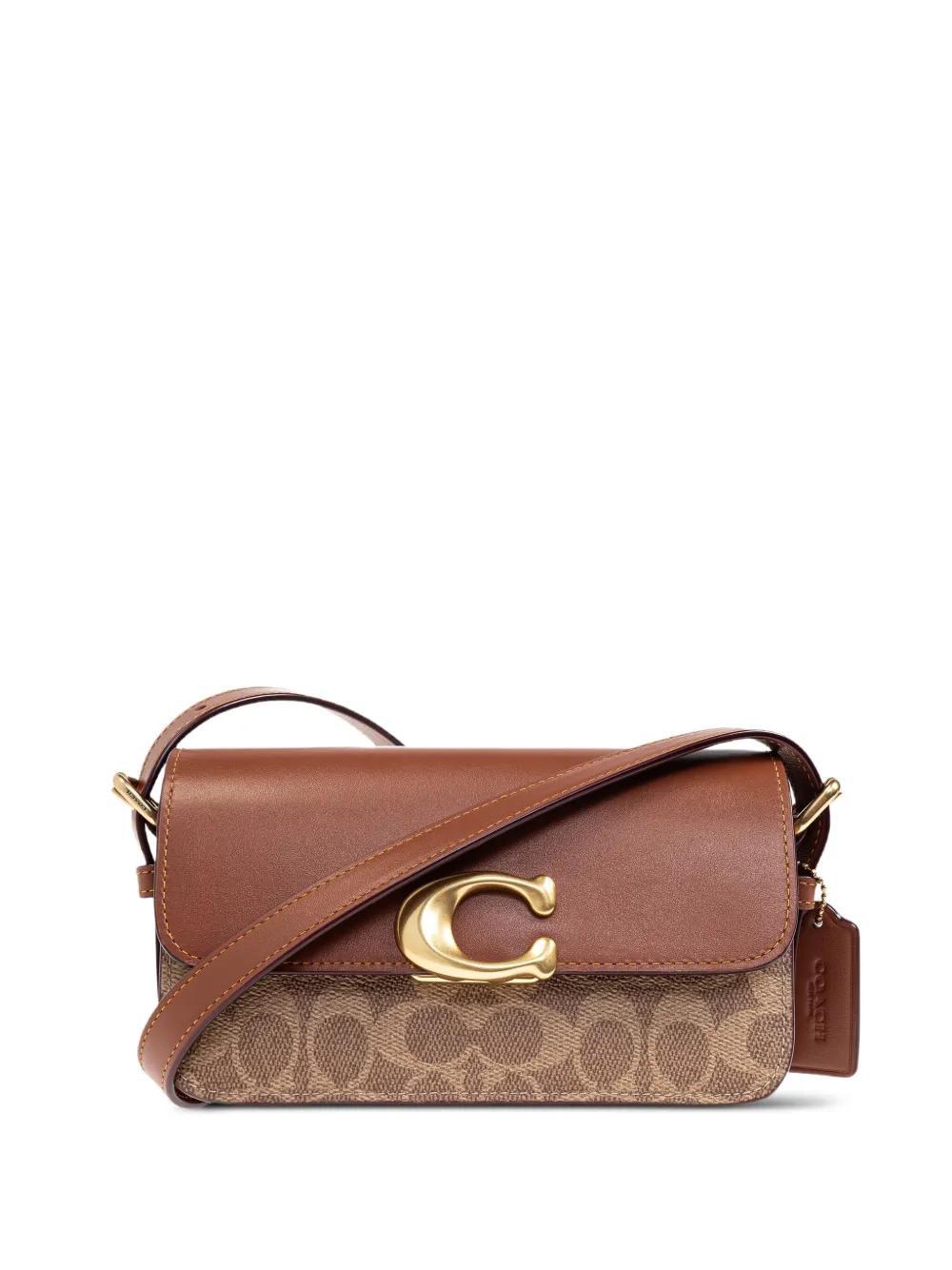 COACH Coated Canvas Signature Zoe Shoulder Bag in Brown | Lyst