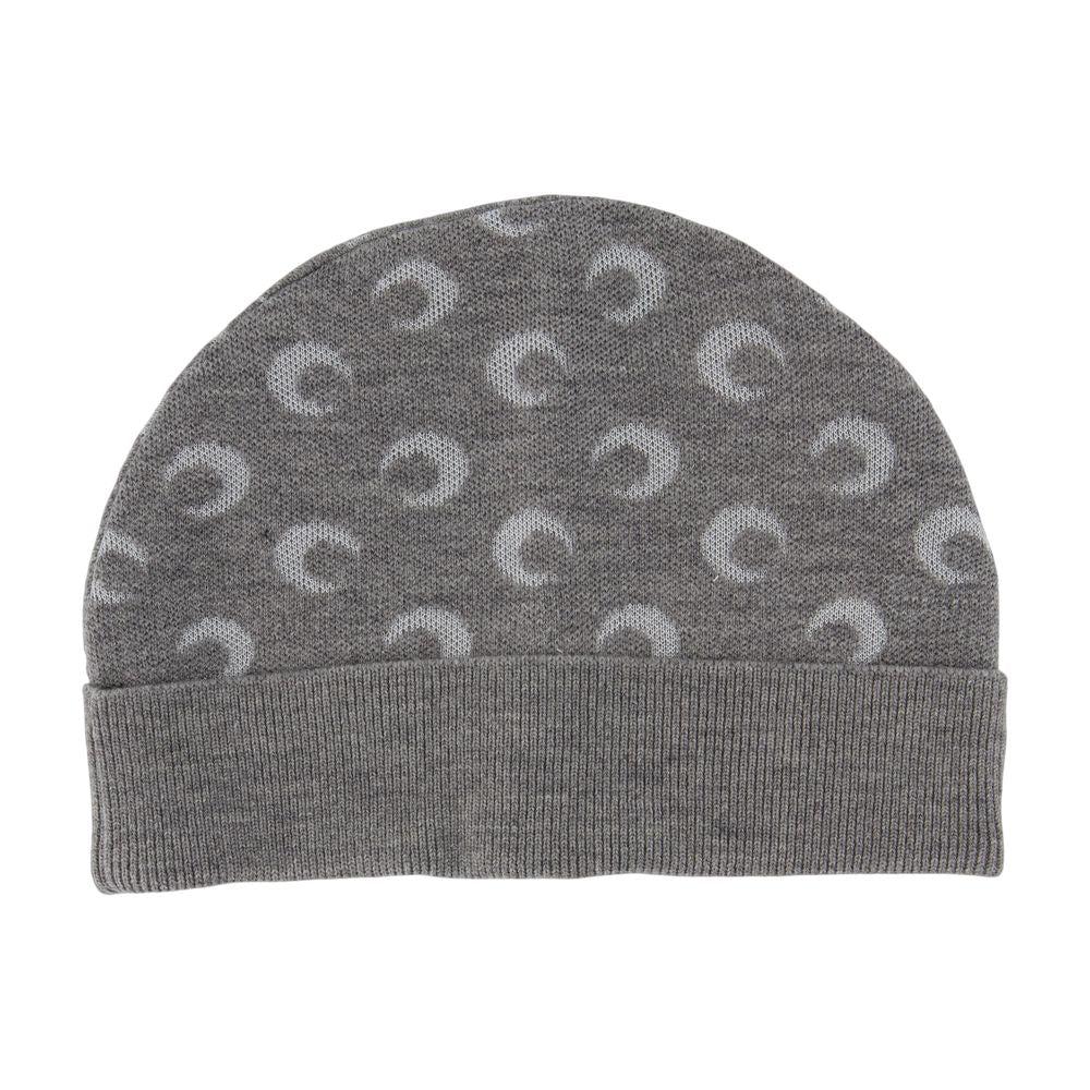 Moon Jacquard Beanie - Marine Serre - Wool - Grey Gray Moon Jacquard Knit Beanie by Marine Serre on Sale main image 3