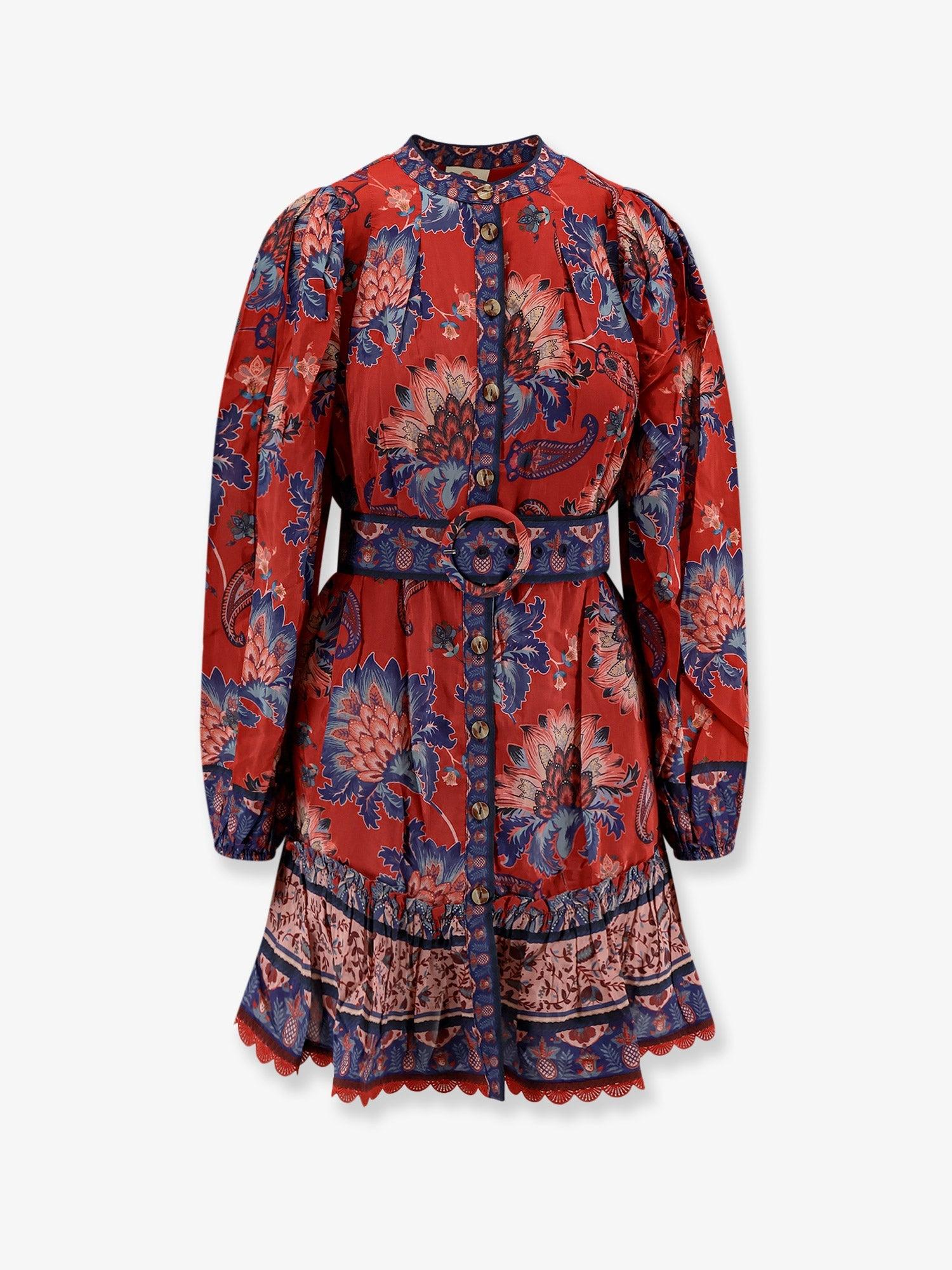 FARM Rio Luang Cotton Blend Mini Dress in Red | Lyst