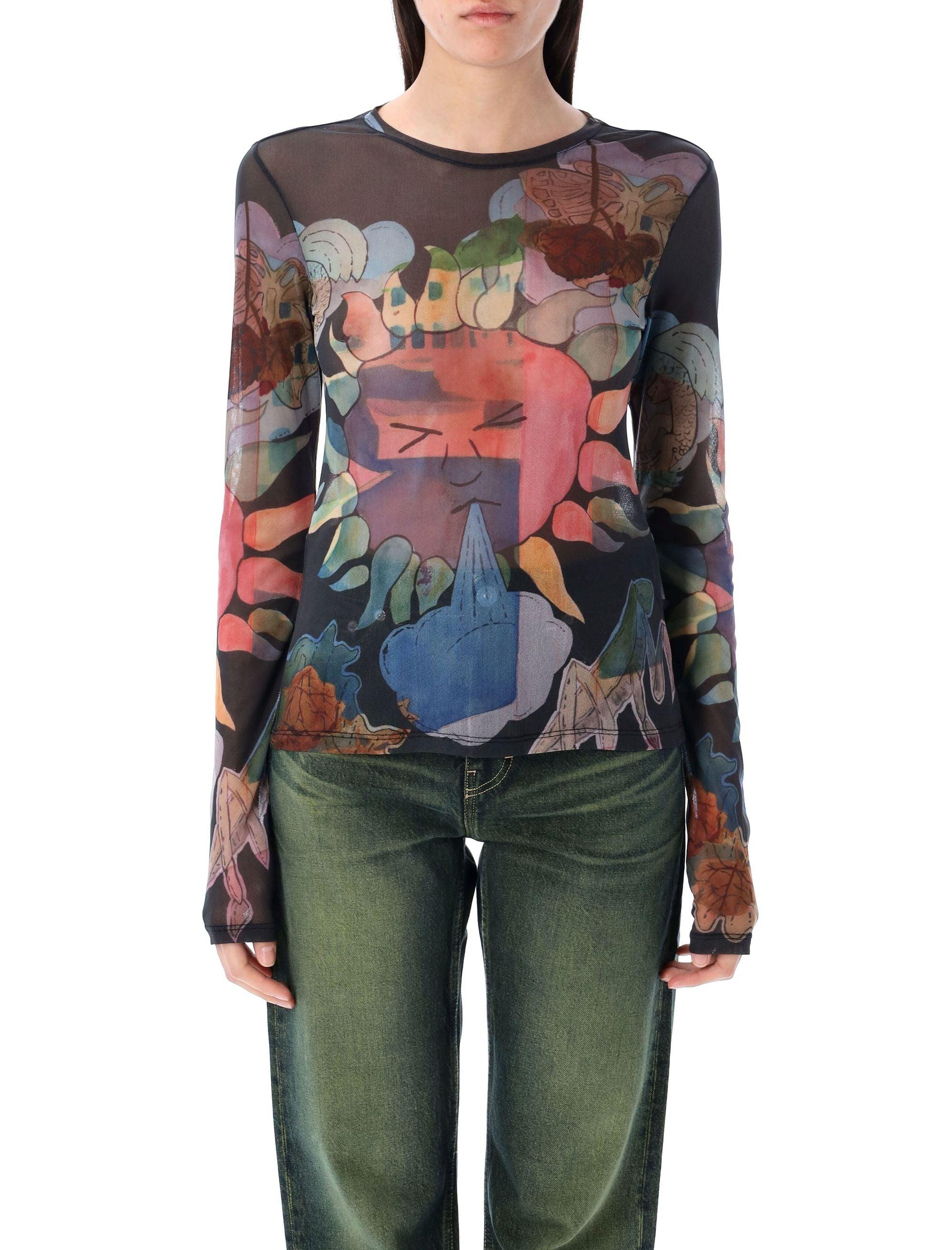 トップス our legacy SUPER SLIM LONGSLEEVE Our Legacy - Super Slim Longsleeve Lilac Taste Of Hand Print