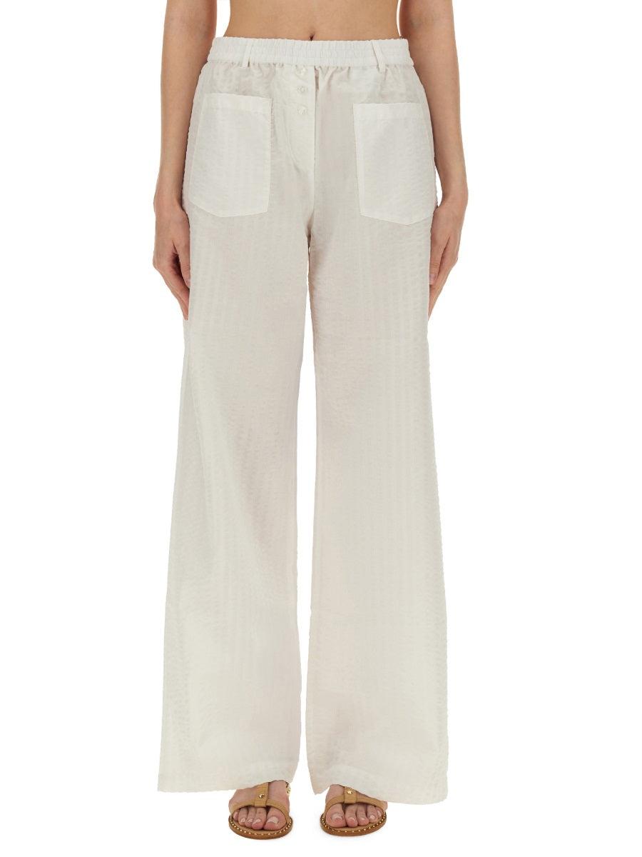 パンツ BAUM UND PFERDGARTEN Women Straight Pants 21012 PINK BAUM UND PFERDGARTEN Nakita Wide Leg Trouser Jean In