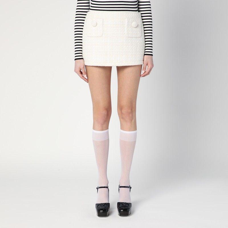 スカート Marc Jacobs Ivory textured tweed mini skirt Marc Jacobs Ivory Textured Tweed Mini Skirt in White | Lyst