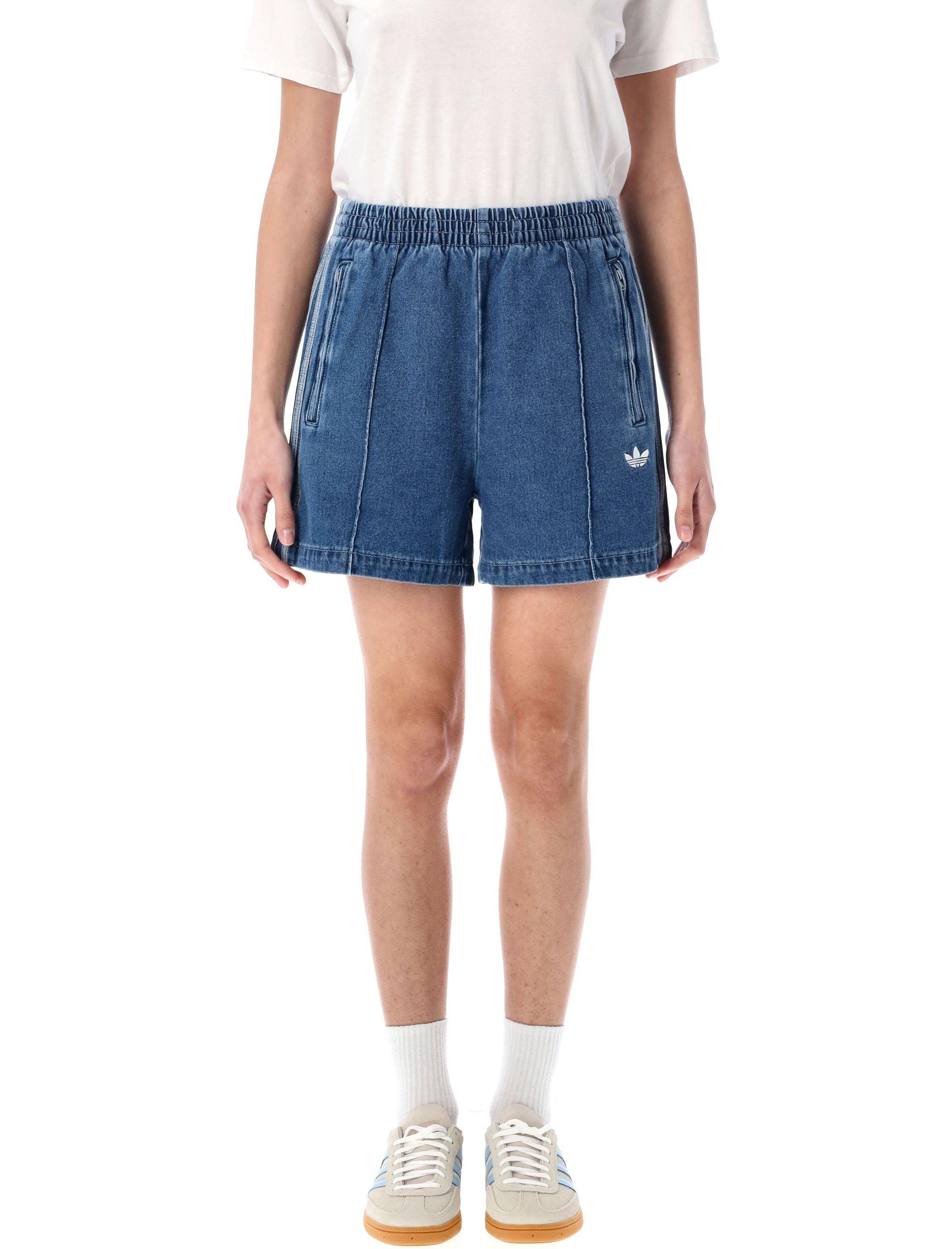 adidas Originals Adicolor Denim Firebird Shorts in Blue | Lyst