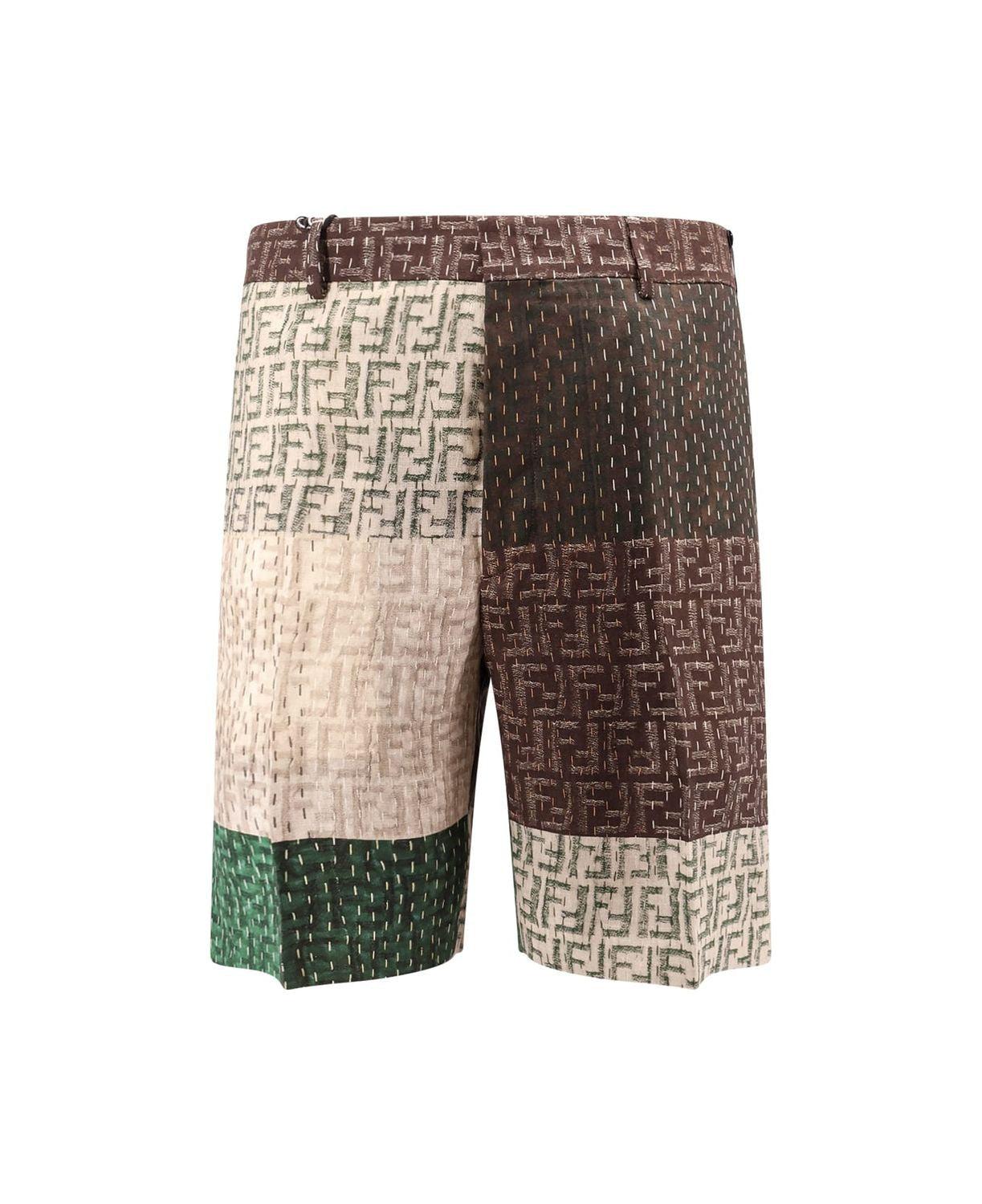 ショートパンツ Fendi Patchwork Shorts fendi `patchwork band` shorts available on Spinnaker - 52763