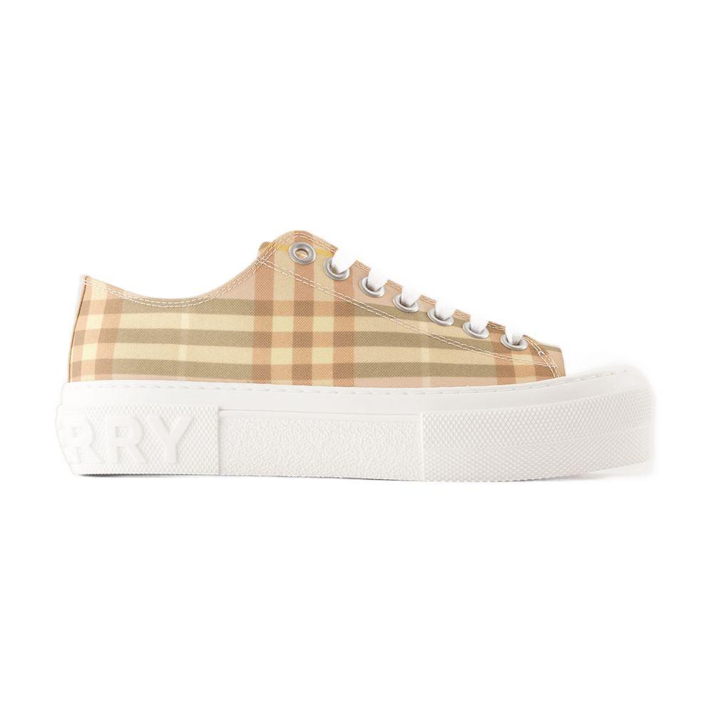 【関税＆送料込み】Burberry Lf Jack Low Sneakers Burberry Lf Jack Low Sneakers in Natural | Lyst