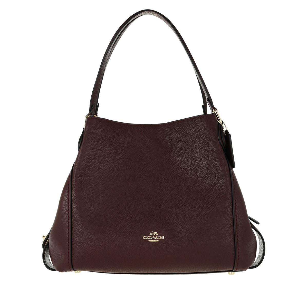Coach Polished Leather E Shoulder Bag Oxblood In Purple Lyst View Fullscreen